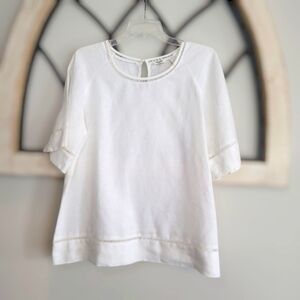 Symple NYC 100% Linen Off White Blouse Size S